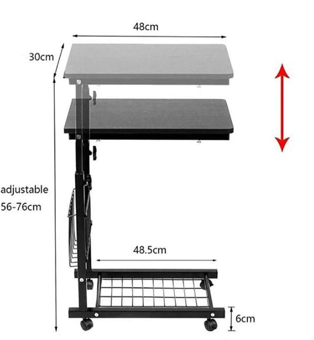 Adjustable Rolling Side Table - photo 4