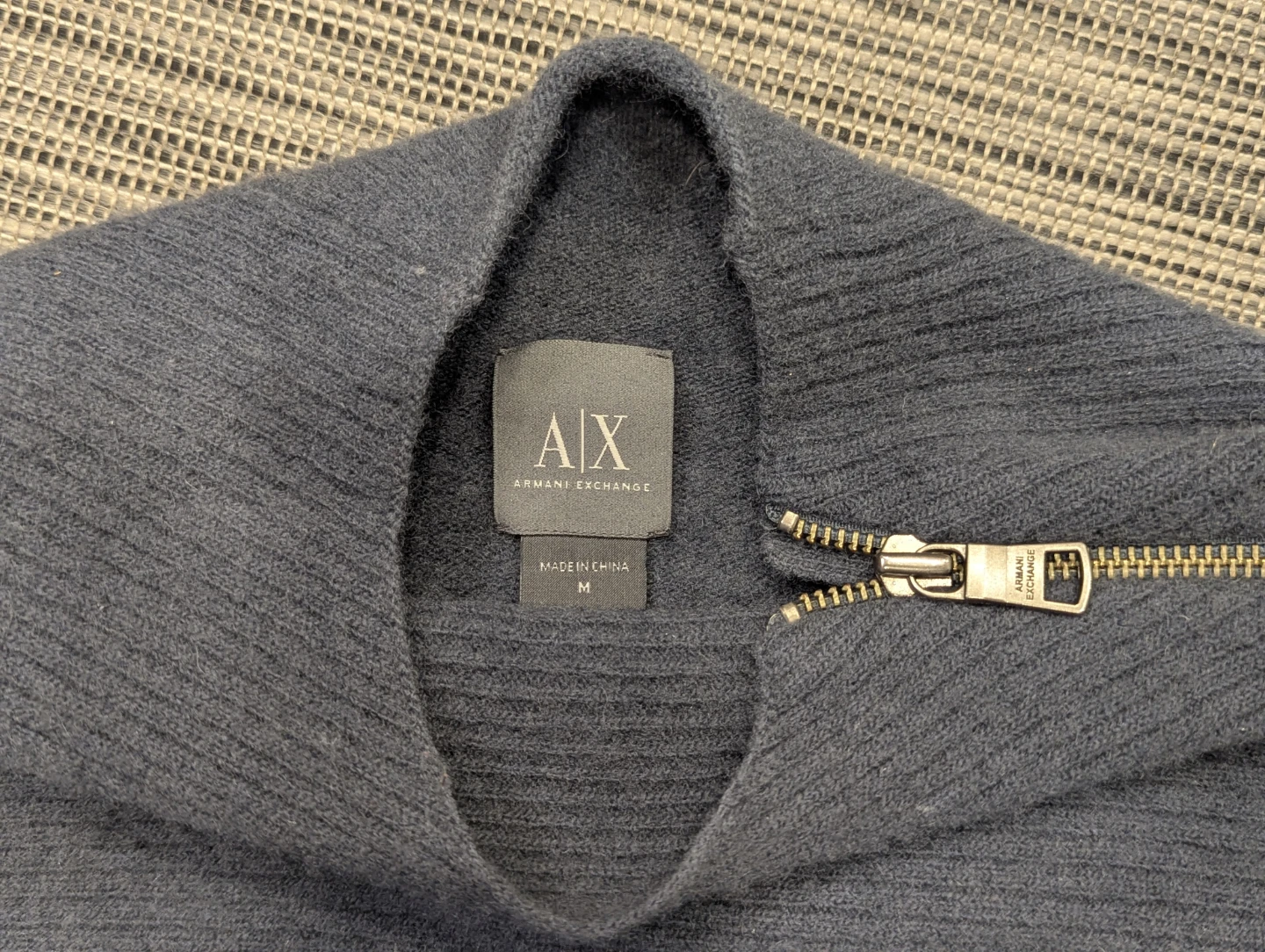 Armani Grey Knit Sweater with Zipper - Size M women