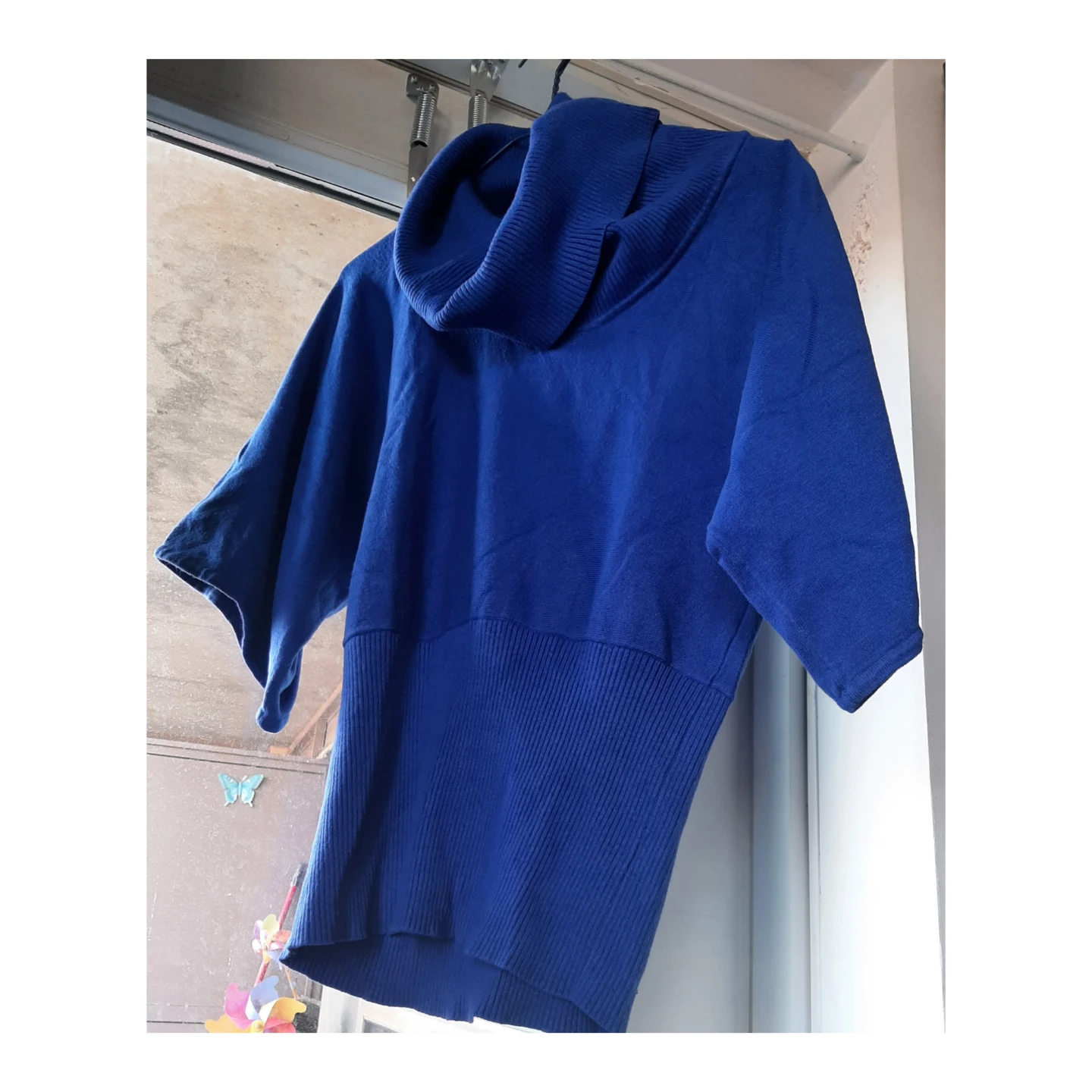 Blue Cowl Neck Sweater