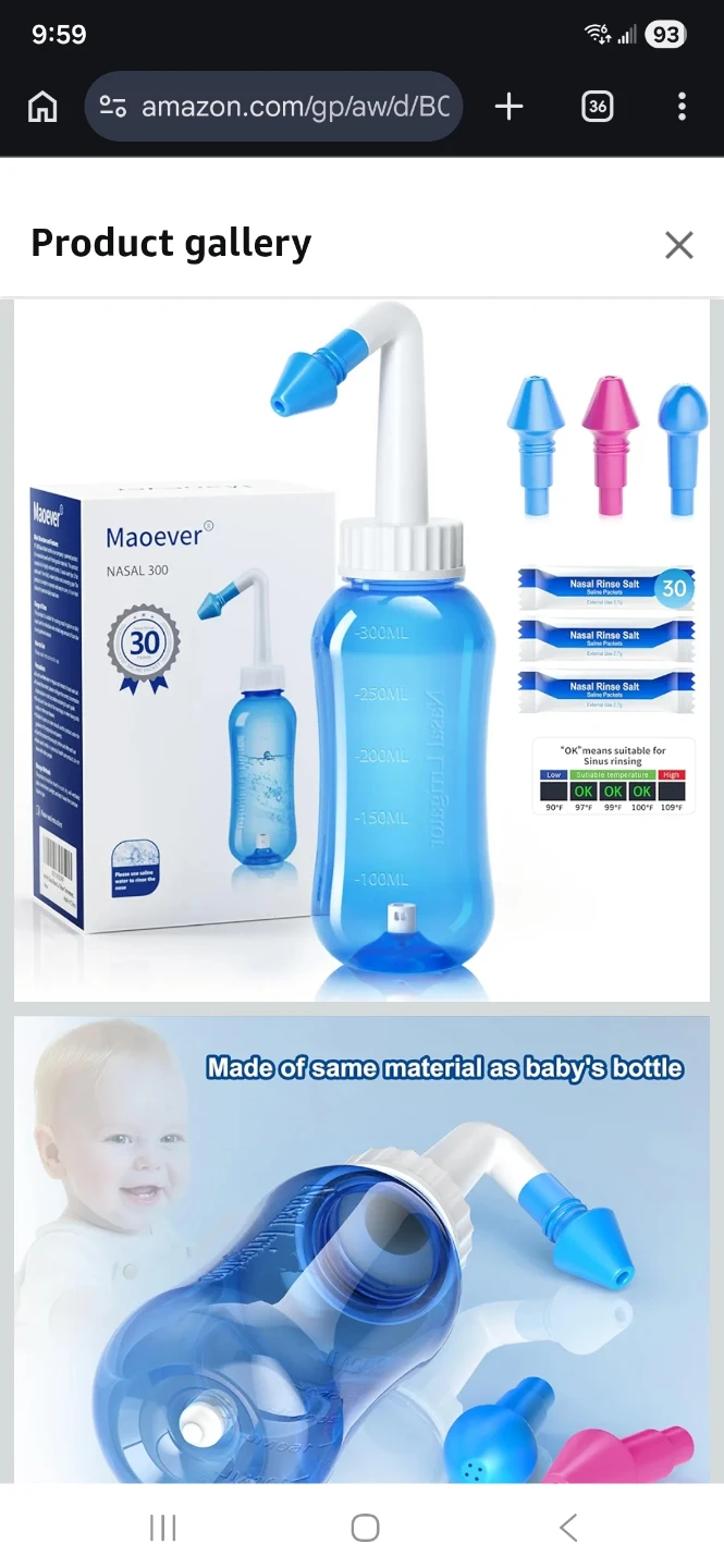 Maoever Sinus Rinse Bottle Wash Nose Cleaner - photo 2