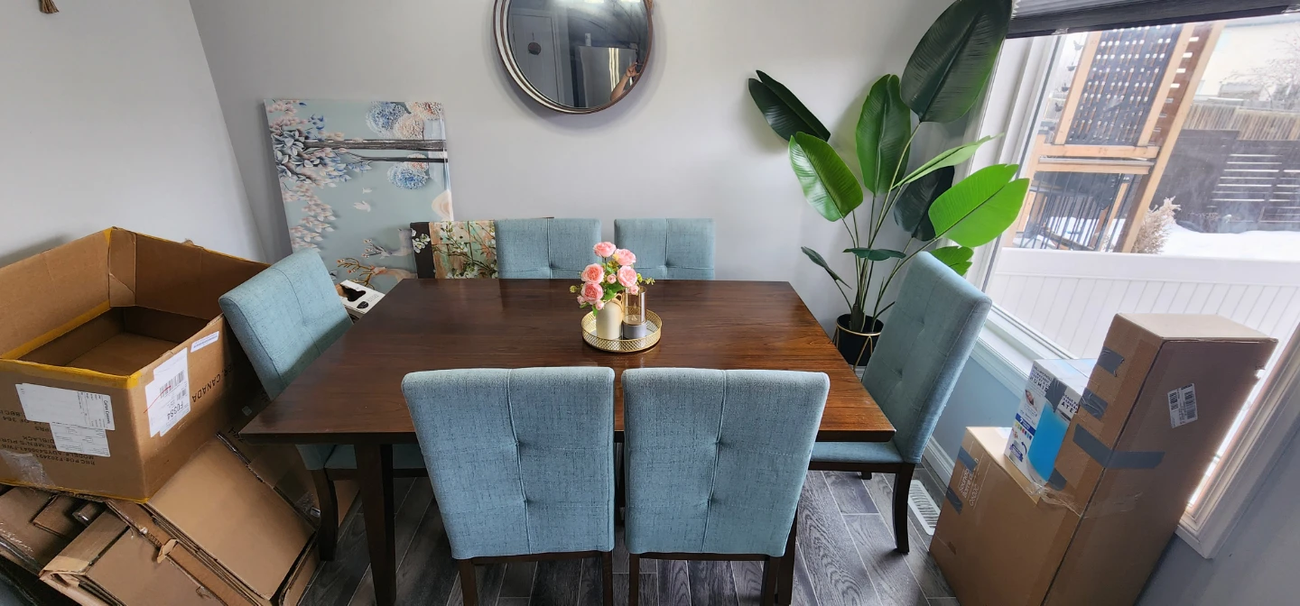 Teal Upholstered Dining Chairs (Set of 6) - photo 4