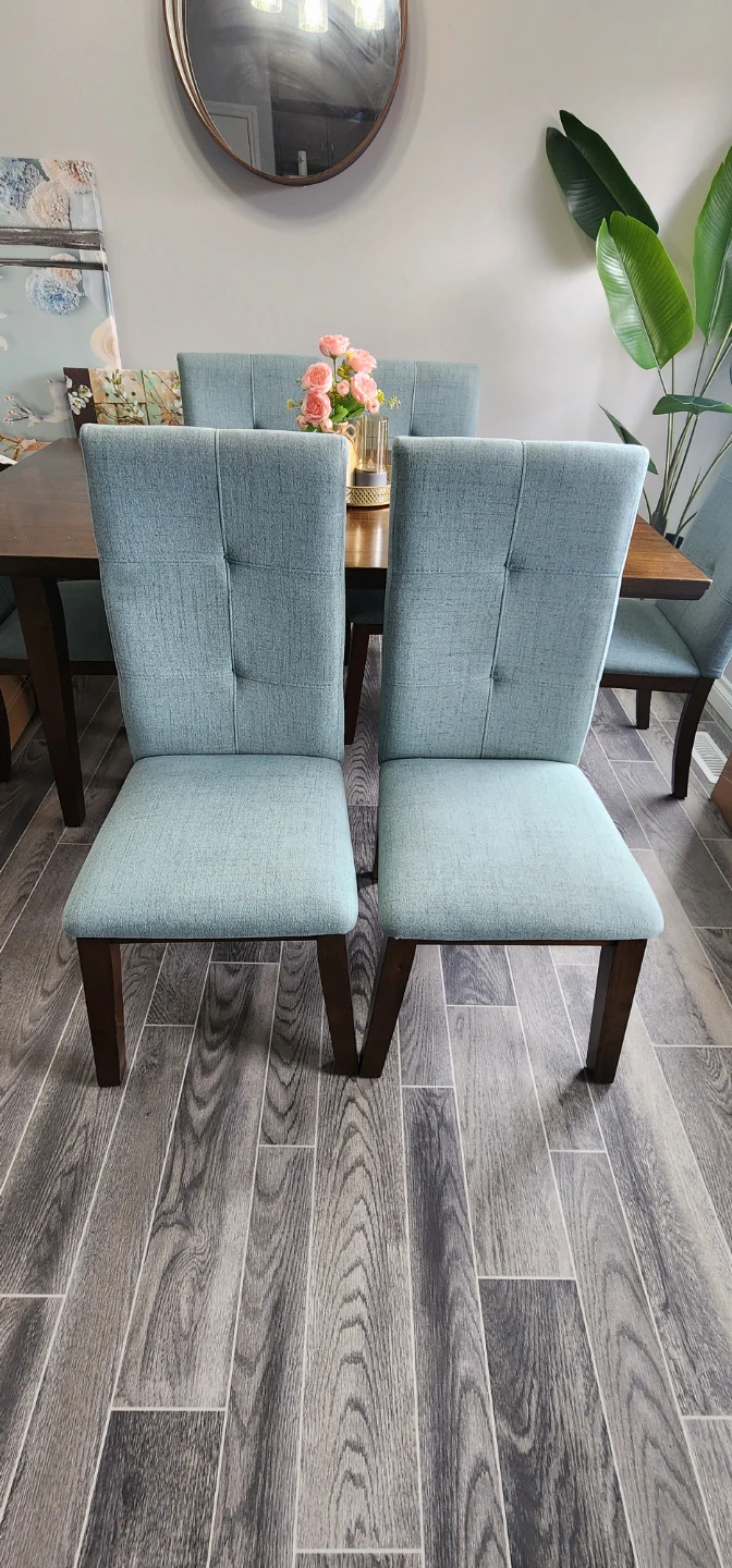 Teal Upholstered Dining Chairs (Set of 6) - photo 5
