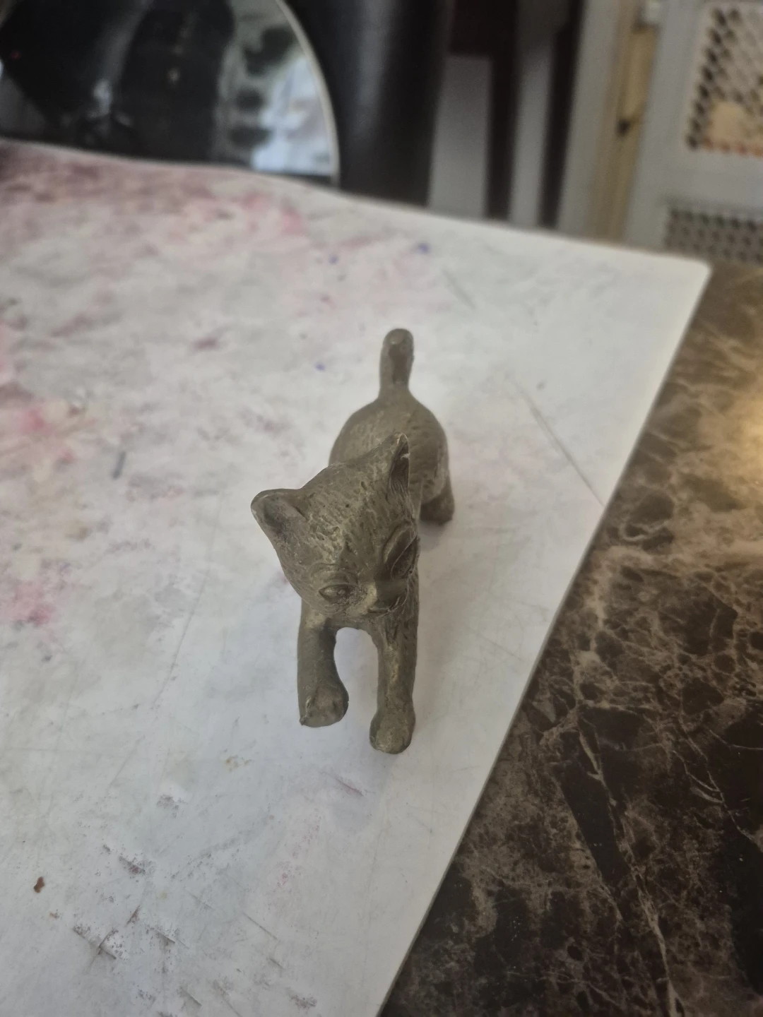 Vintage Brass Kitten Figurine