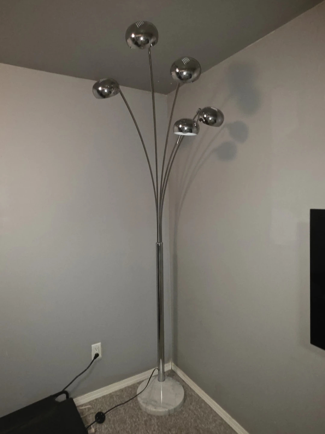 Chrome Arc Floor Lamp with 5 Heads