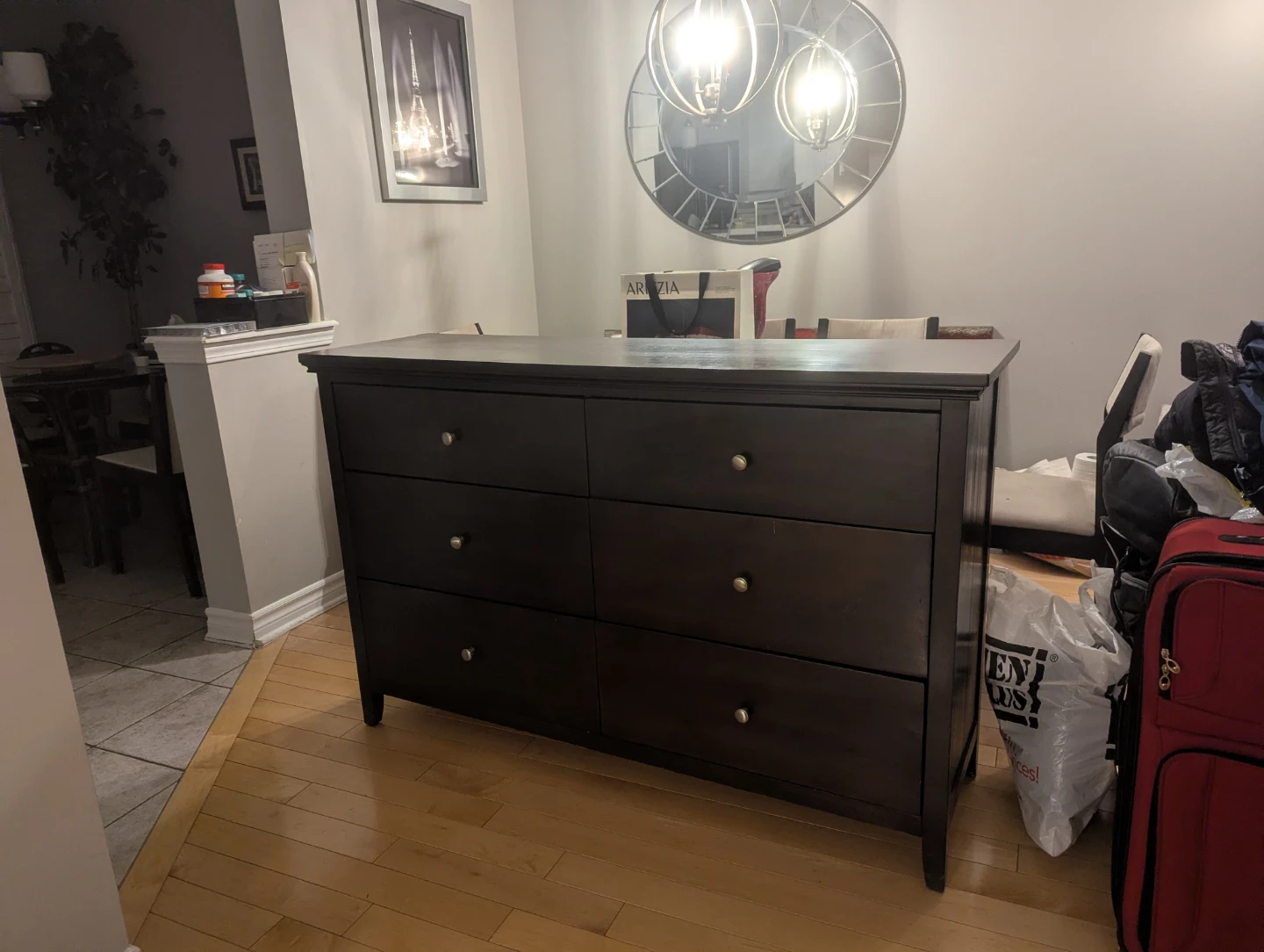 Dark Brown 6-Drawer Dresser