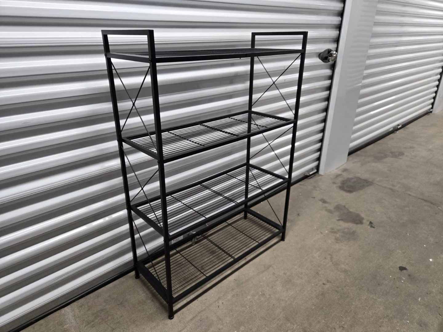 4-Tier Black Metal Wire Shelf Unit