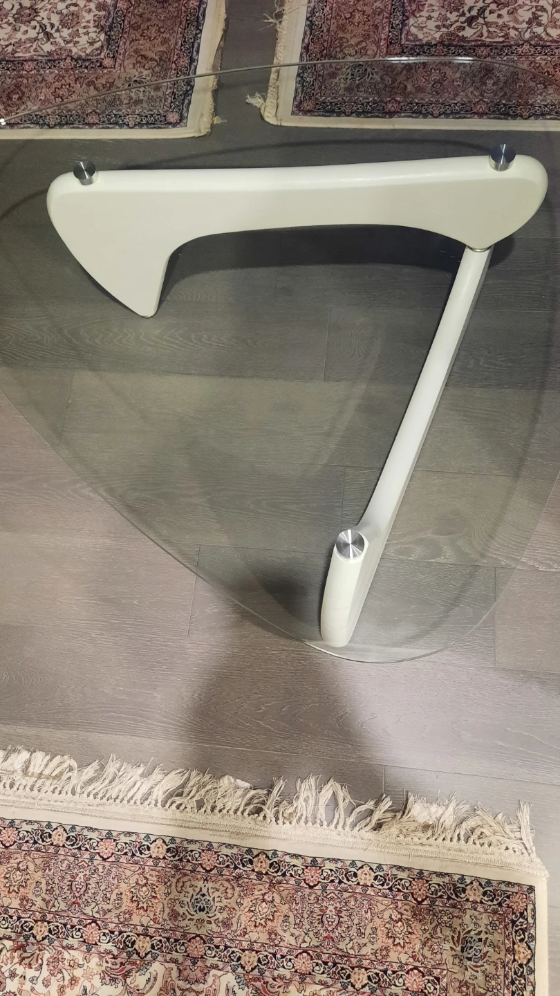 Modern Glass and White Coffee Table
