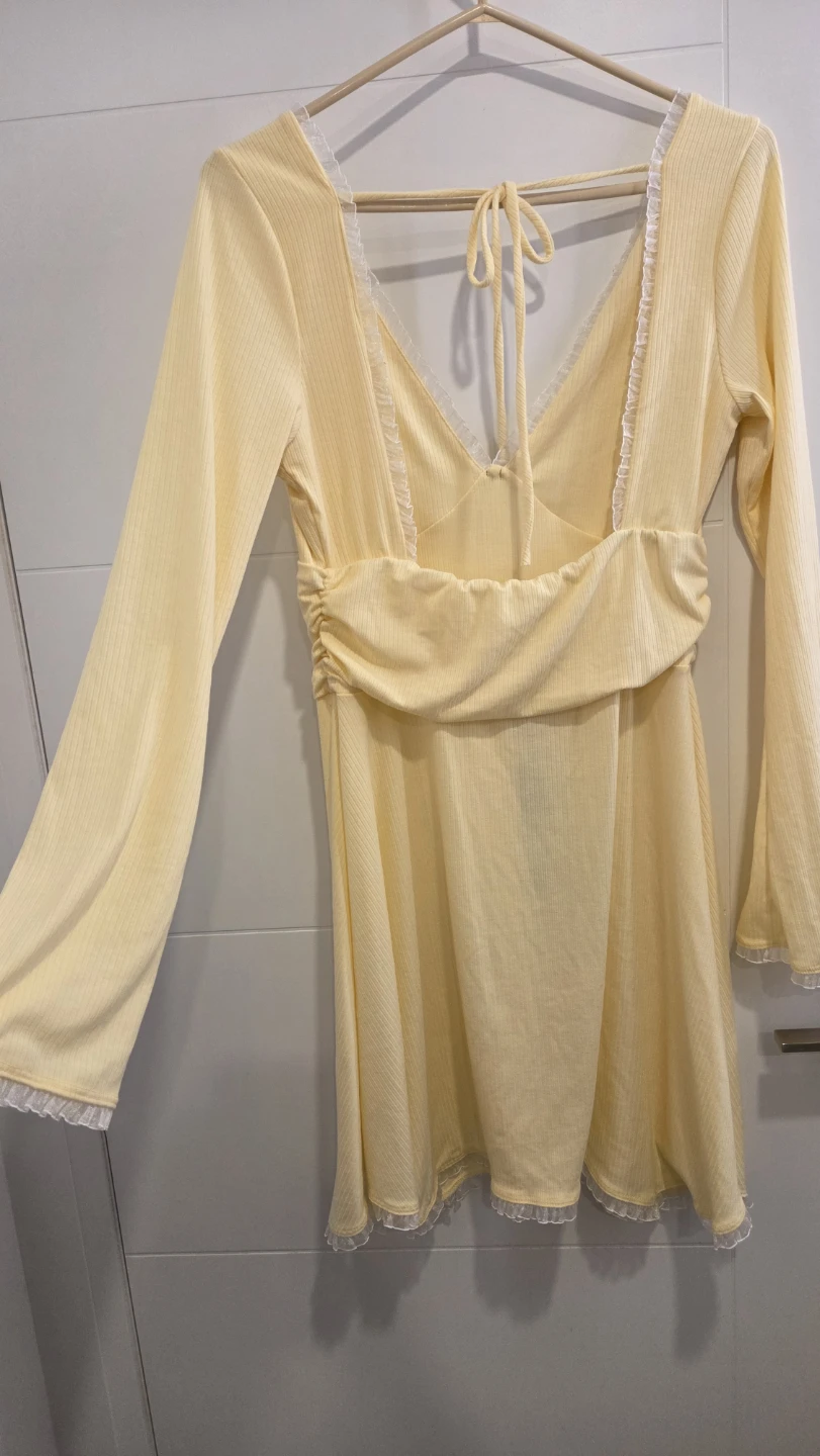 Fashion Nova Love Zone Ribbed Mini Dress - Yellow - Size L - photo 3