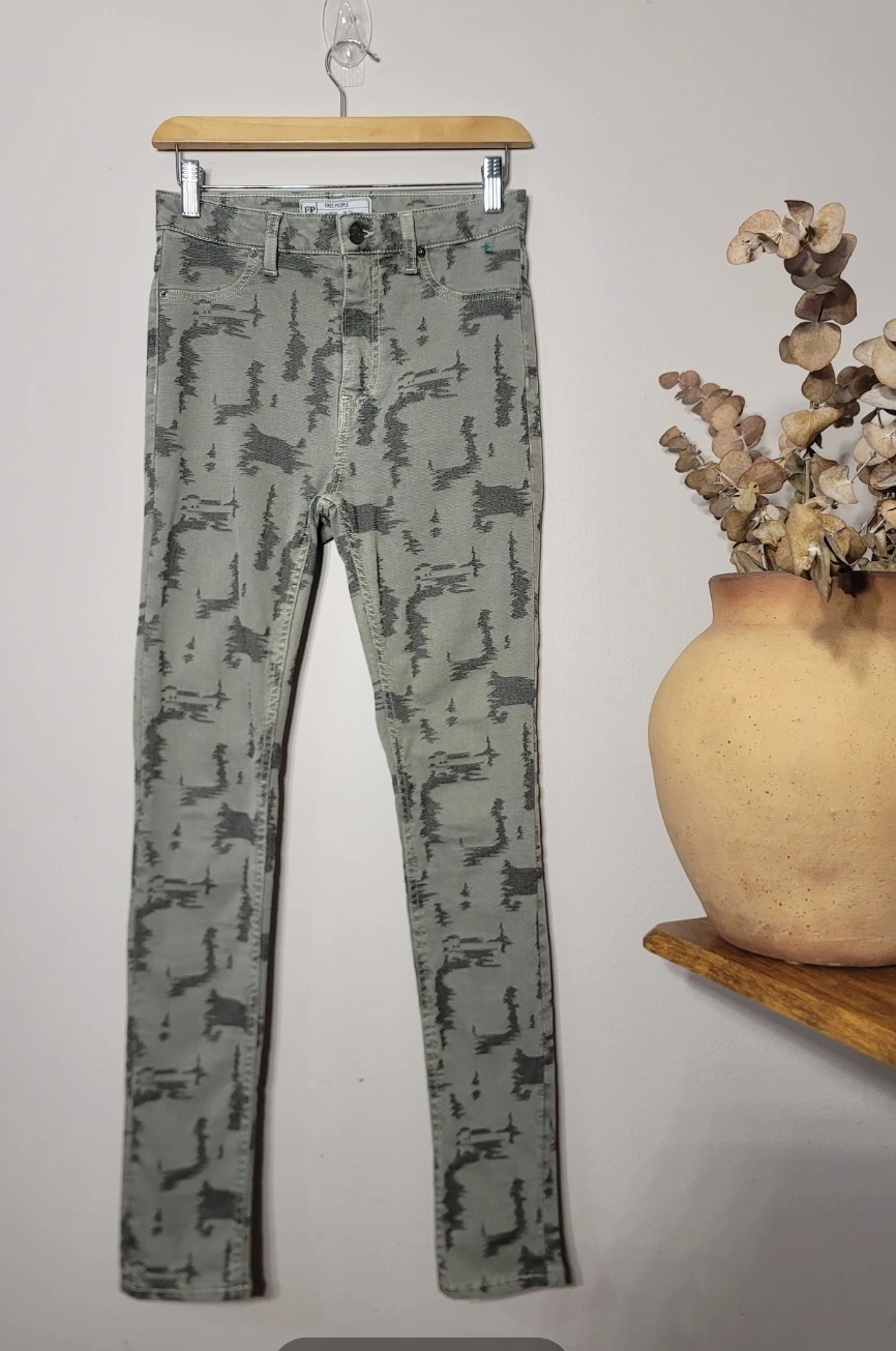 Free People Long & Lean Skinny Jeans Grunge Cotton Sz 27