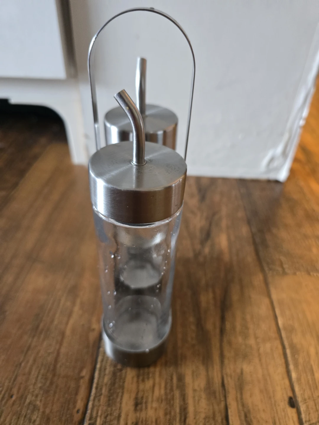 IKEA Oil and Vinegar Set 2 Glass Bottles with Stand - photo 4