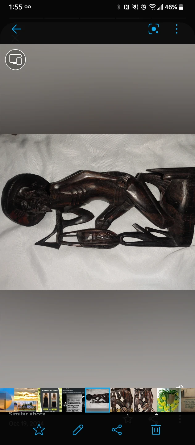Hand-Carved Indonesian Wooden Figurine - photo 2