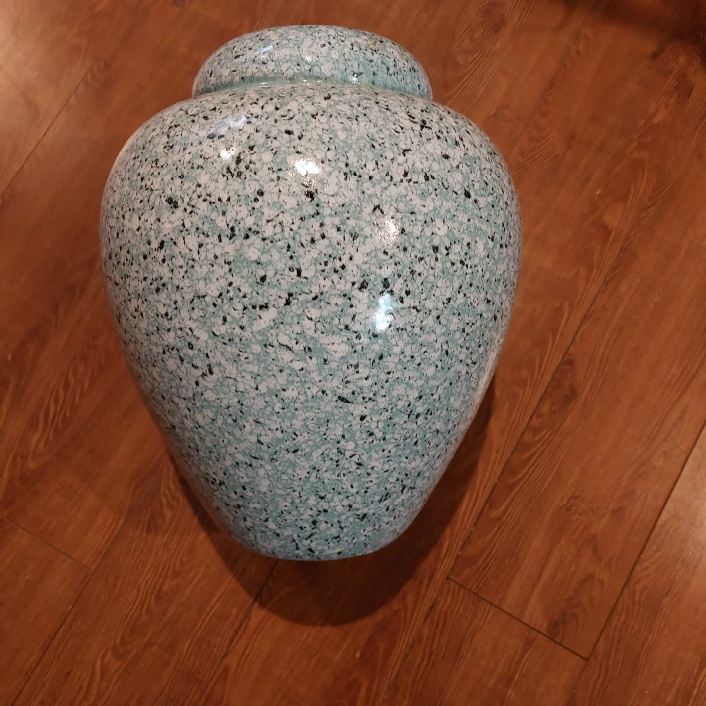 Speckled Blue Ceramic Urn