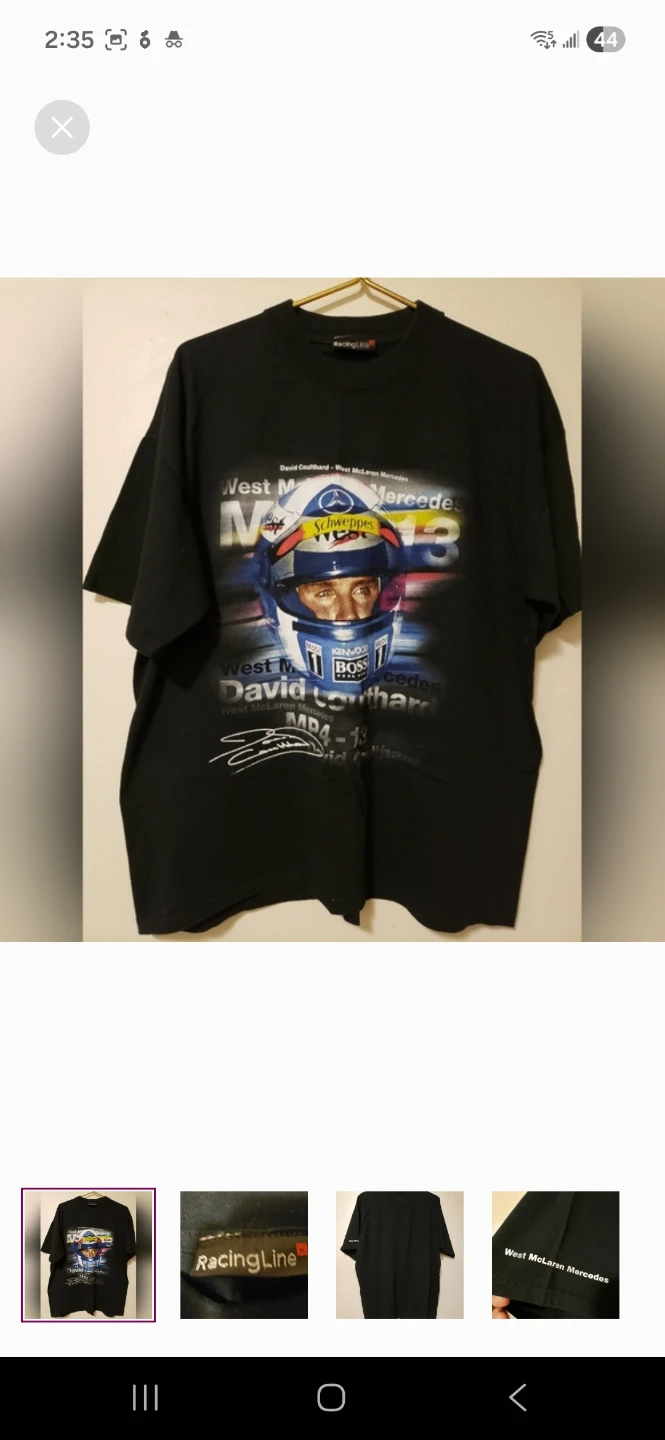 F1 Formula One West McLaren Mercedes David Coulthard T-Shirt