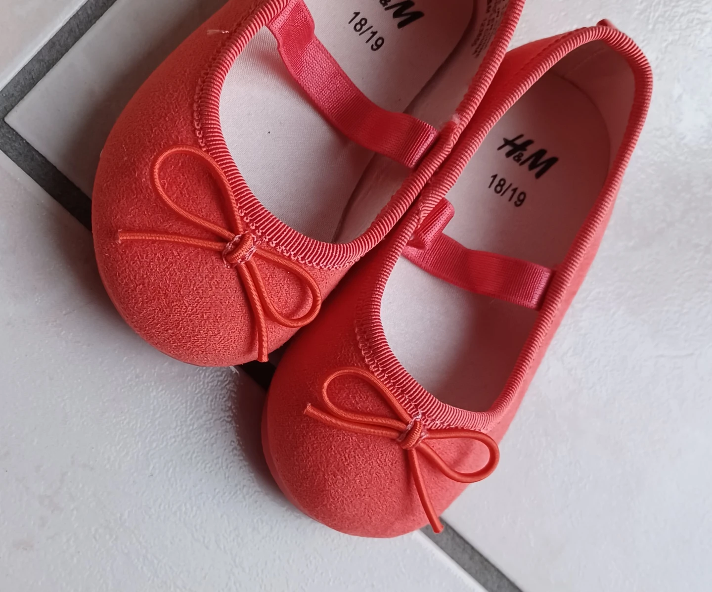 H&M Baby Girls Ballet Flats Size 18/19 Coral - photo 3
