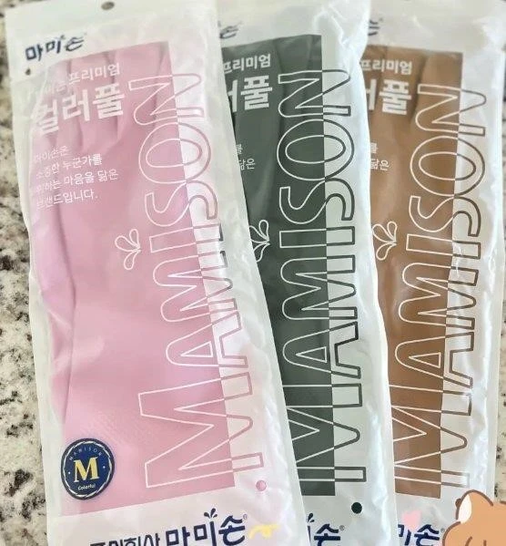 3pcs Premium Color Plus Cleaning Gloves - Medium, Pink - photo 2