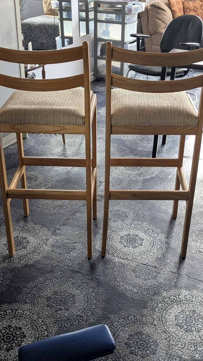 Set of 2 Vintage Teak Bar Stools. - photo 2