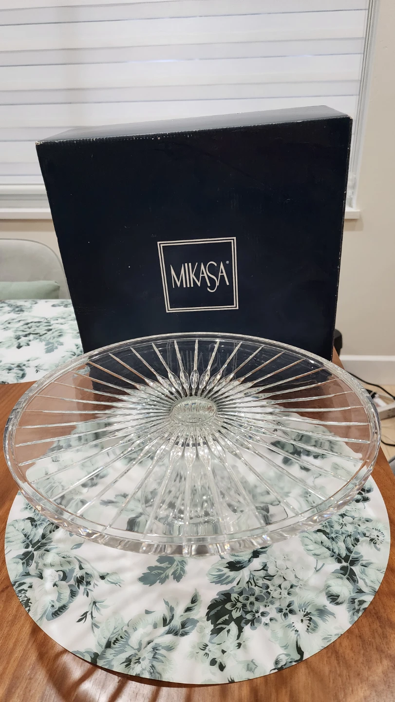 Mikasa Park Lane Crystal Footed Cake Plate 12" - photo 3