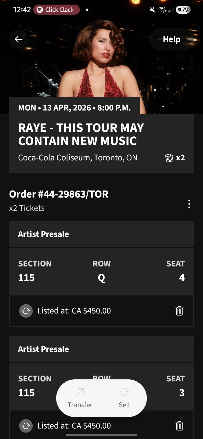 2 RAYE Toronto April 13th Tickets