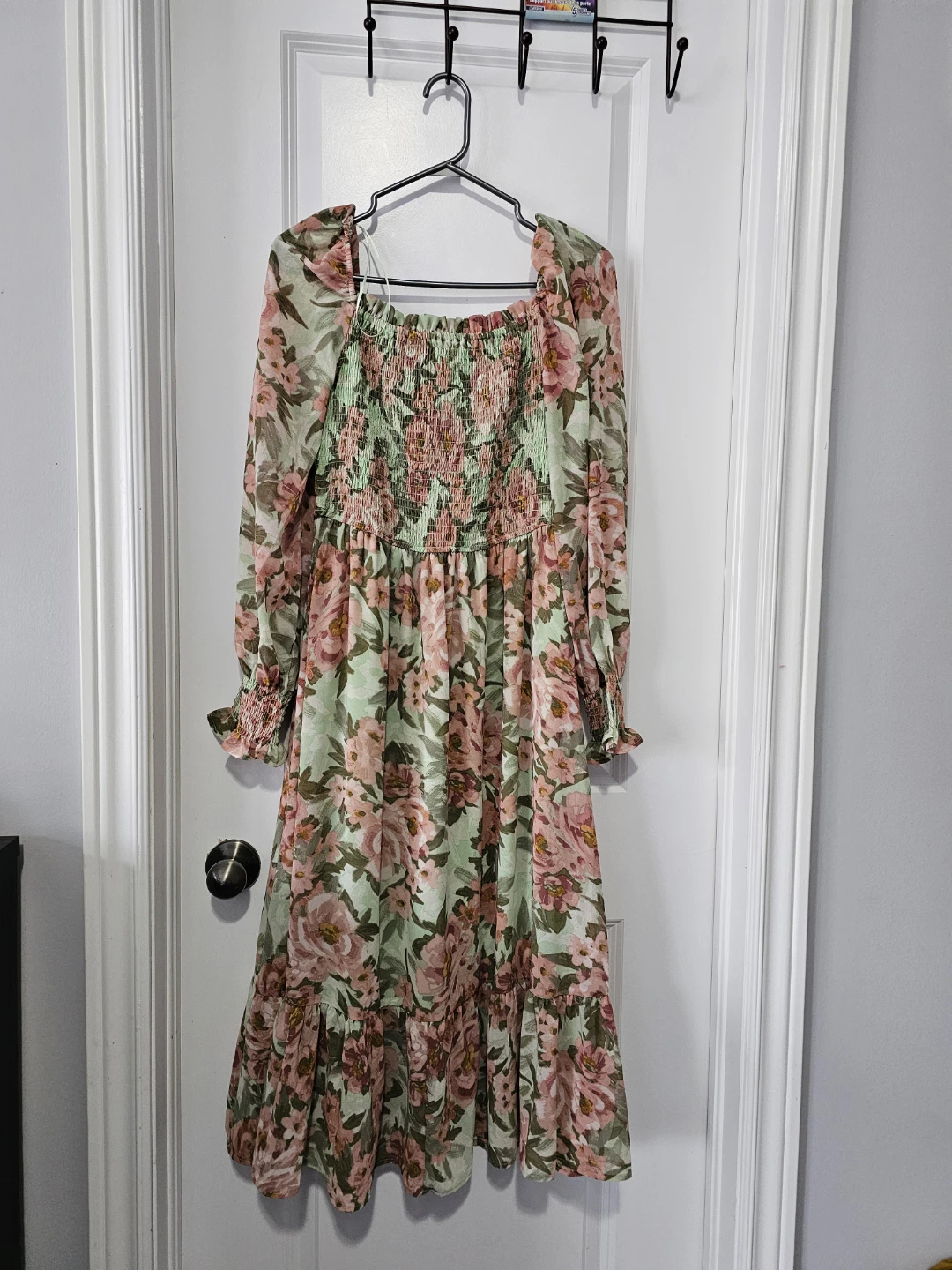 Floral Print Smocked Midi Dress