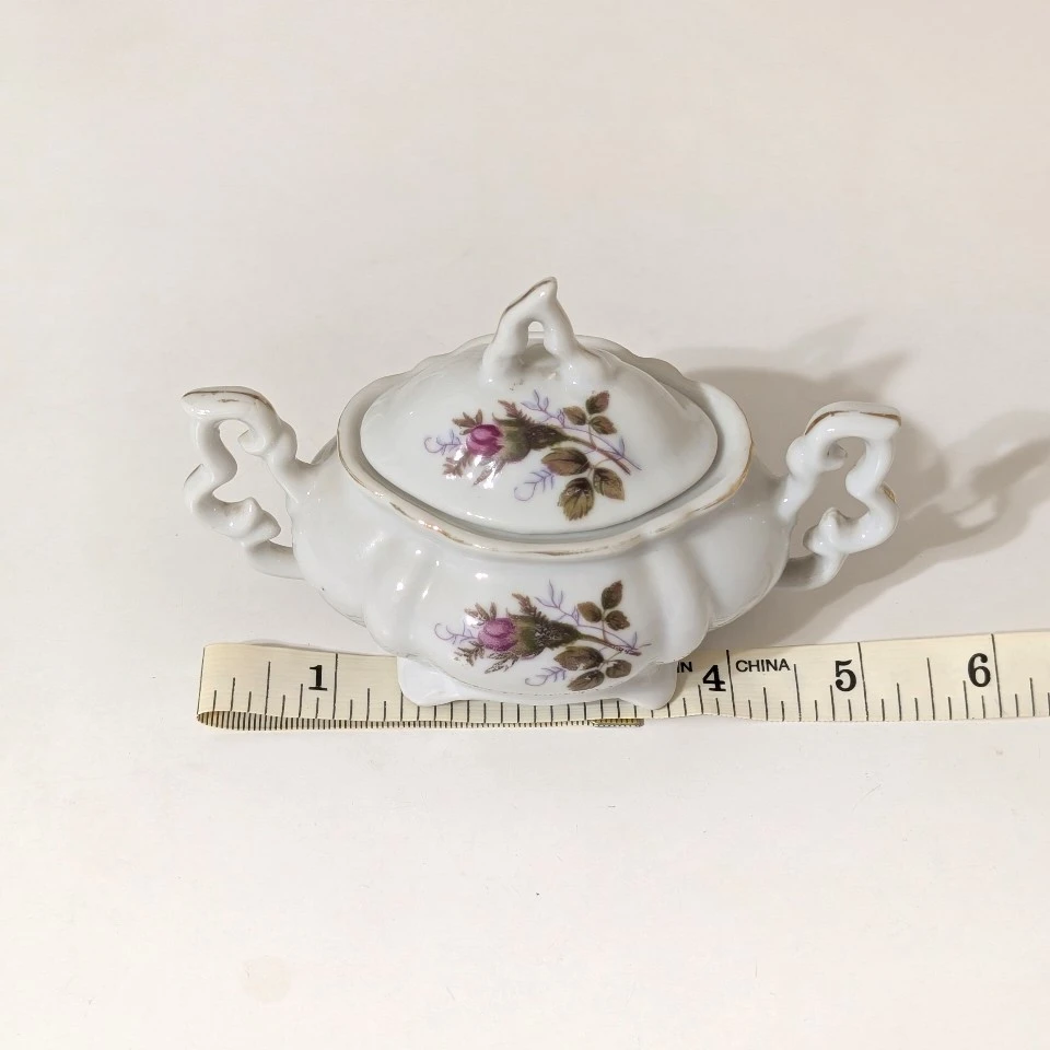 Vintage Moss Rose pattern w/ Gold Trim Creamer & Sugar Set - photo 5