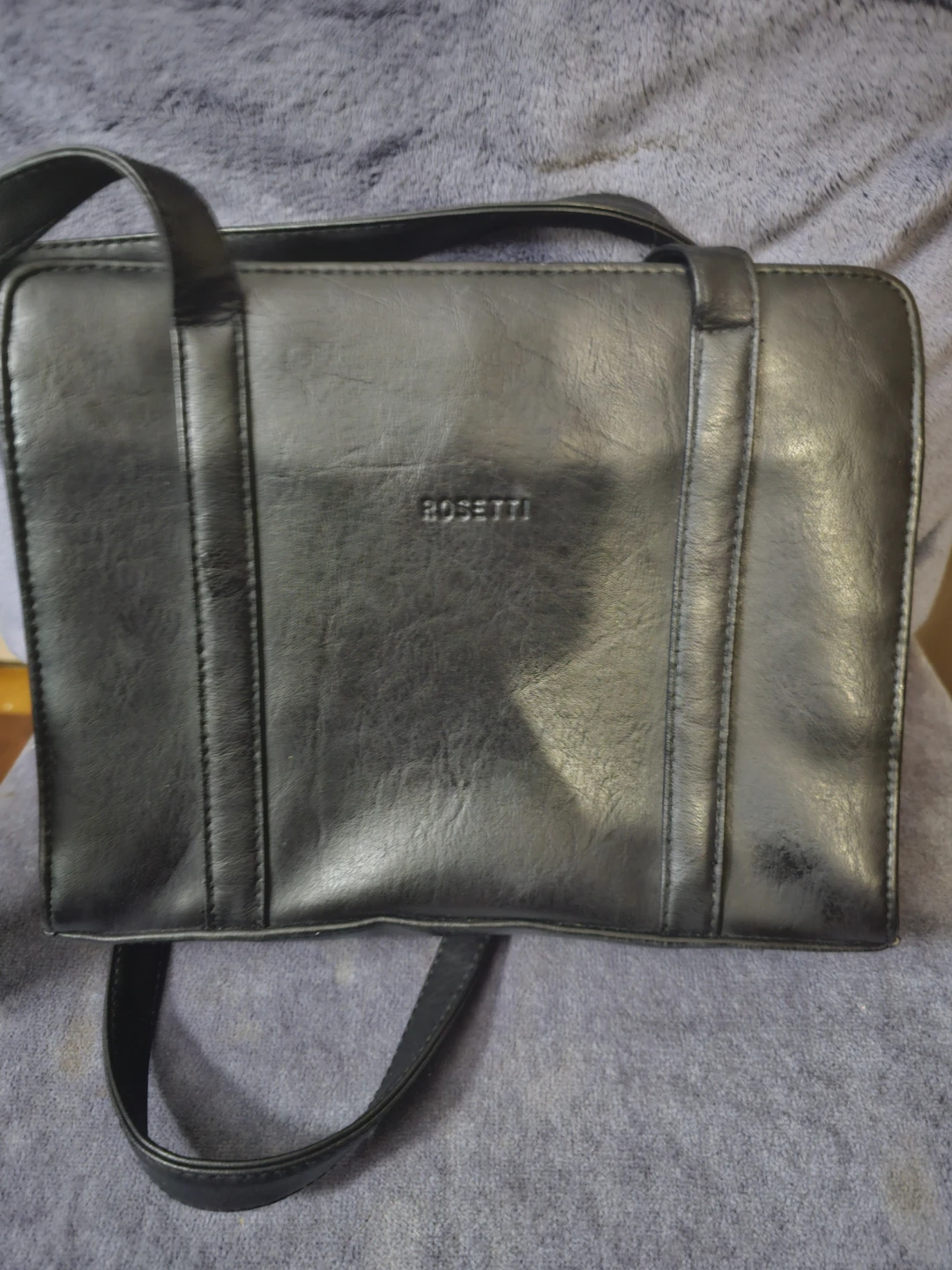 Rosetti Black Leather Handbag