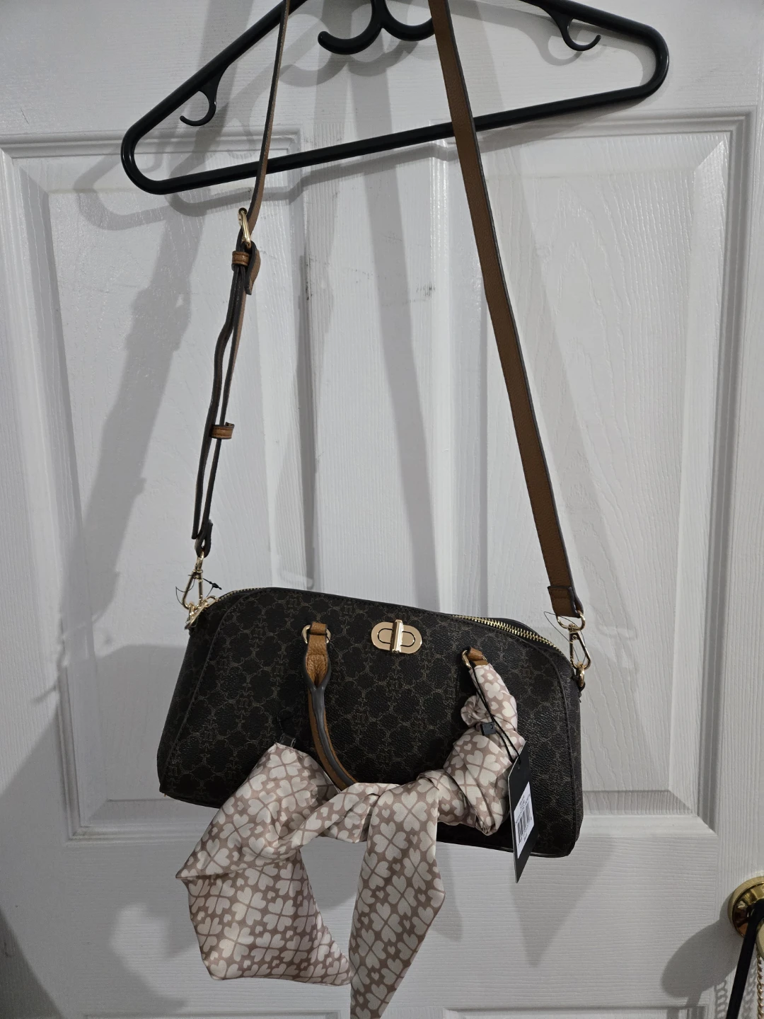 Nanette Lepore Lavina Satchel Chocolate Logo-Vachetta Handbag