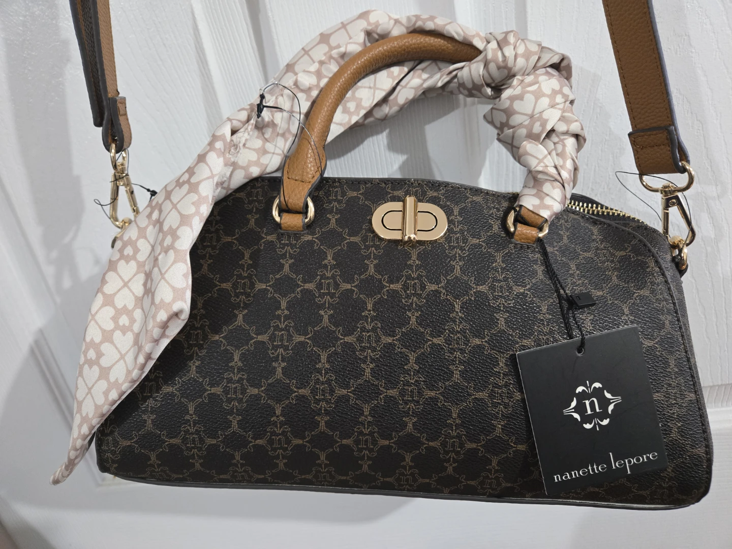 Nanette Lepore Lavina Satchel Chocolate Logo-Vachetta Handbag - photo 2