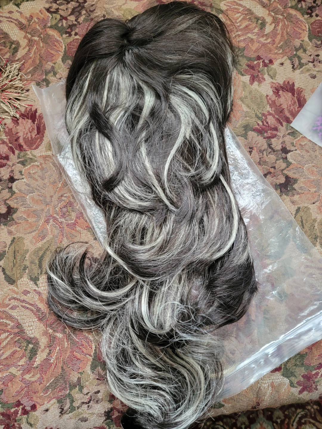 Women's Wig - Dark Brown with Grey Streaks