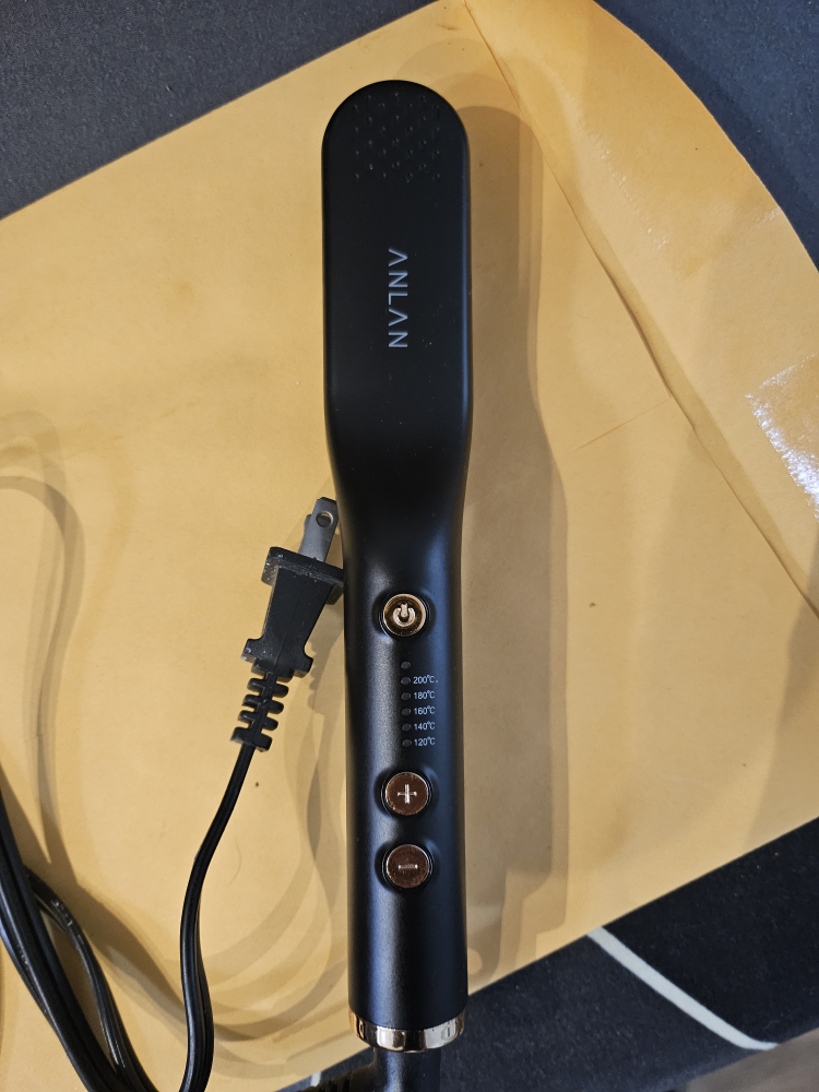 ANLAN Black Heated Hair Straightener Comb