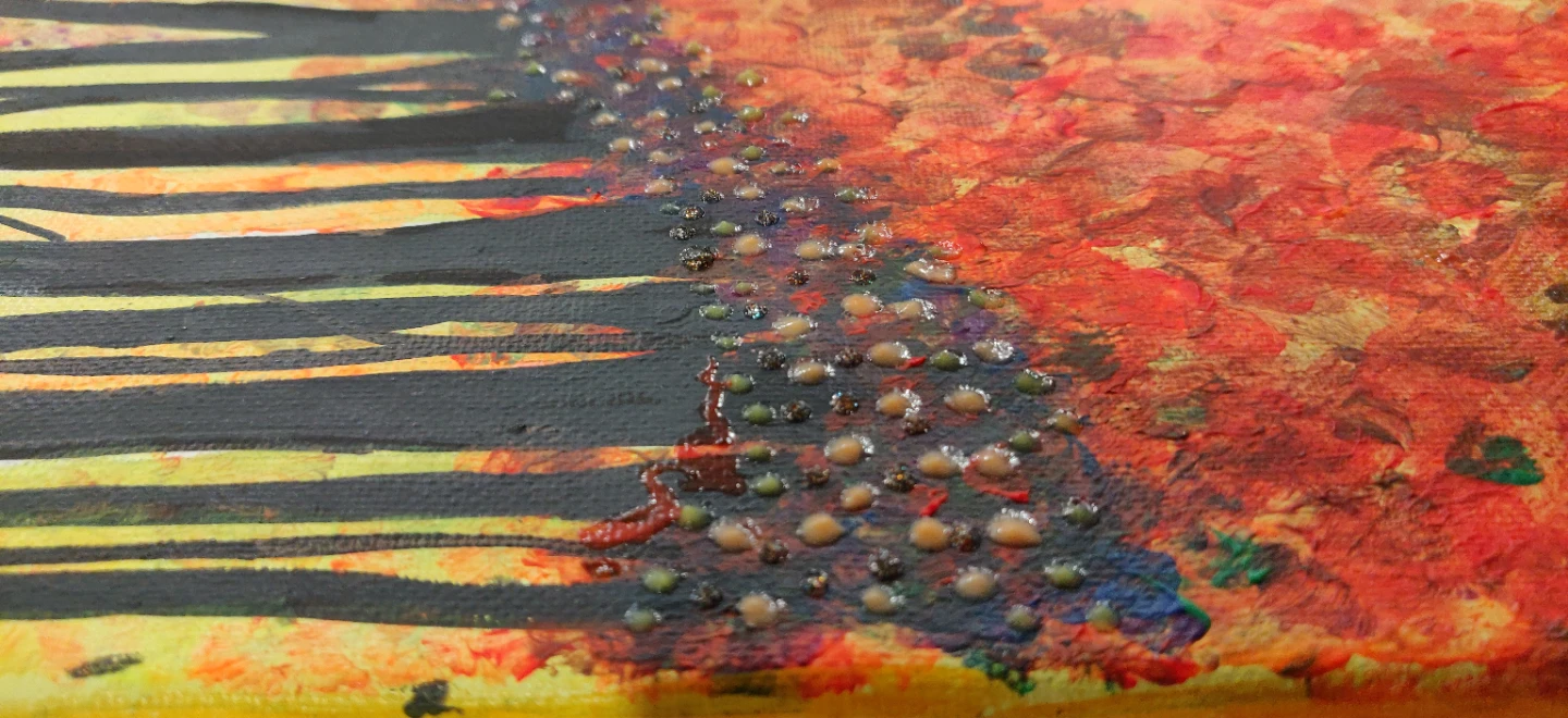 Acrylic Painting of Autumn Forest Path - photo 3