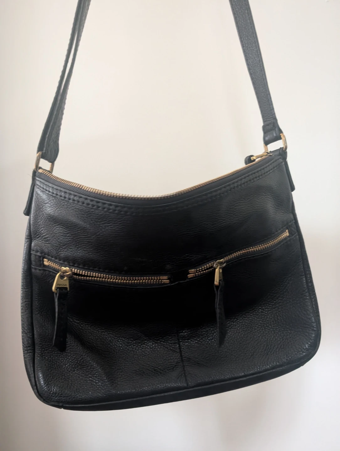 Fossil Black Leather Shoulder/ Crossbody Bag