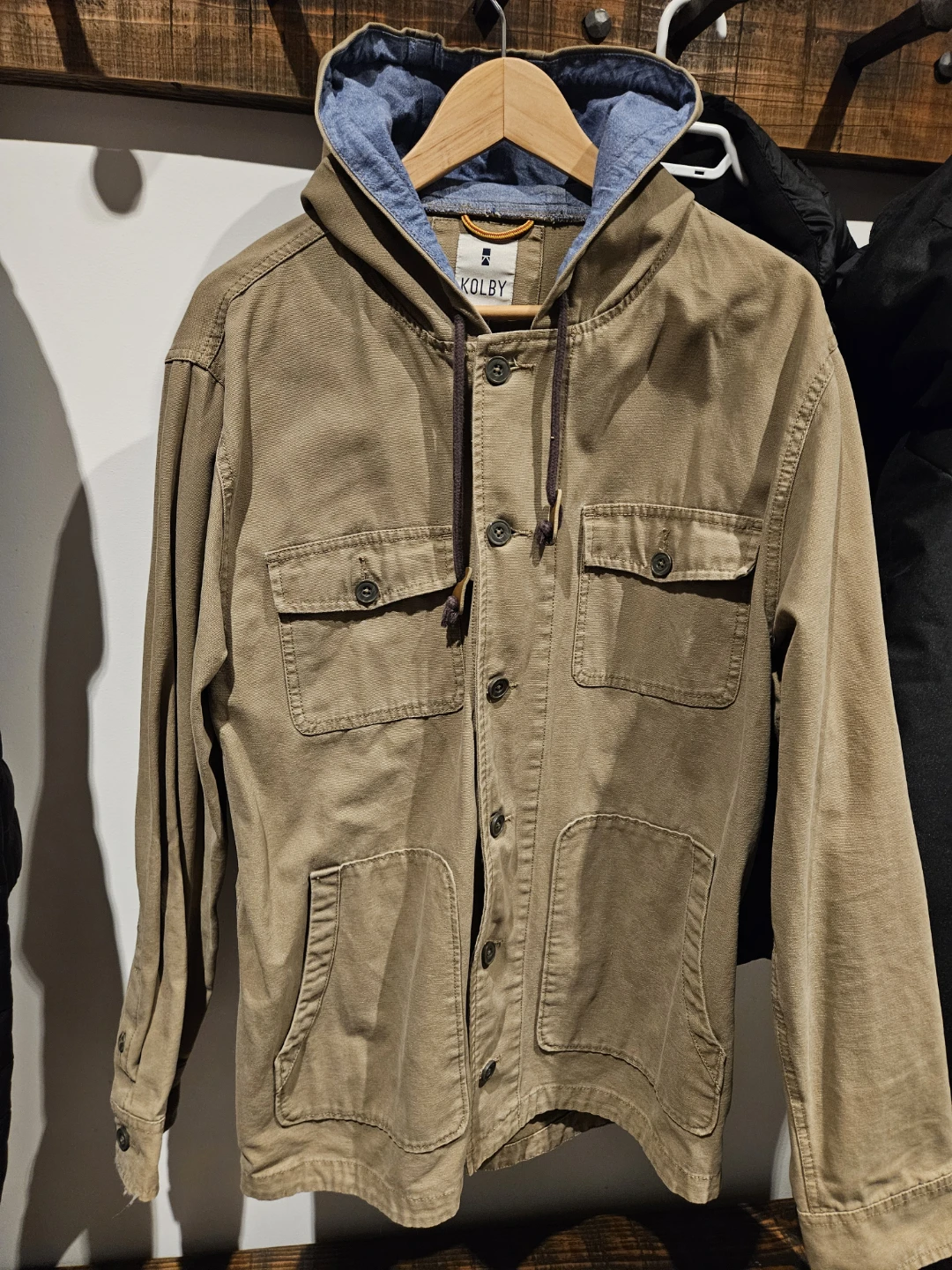 KOLBY Hooded Chambray Shirt - XL