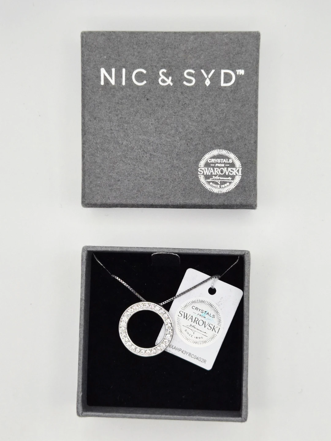 Swarovski Crystal Circle Pendant Necklace by NIC & SYD