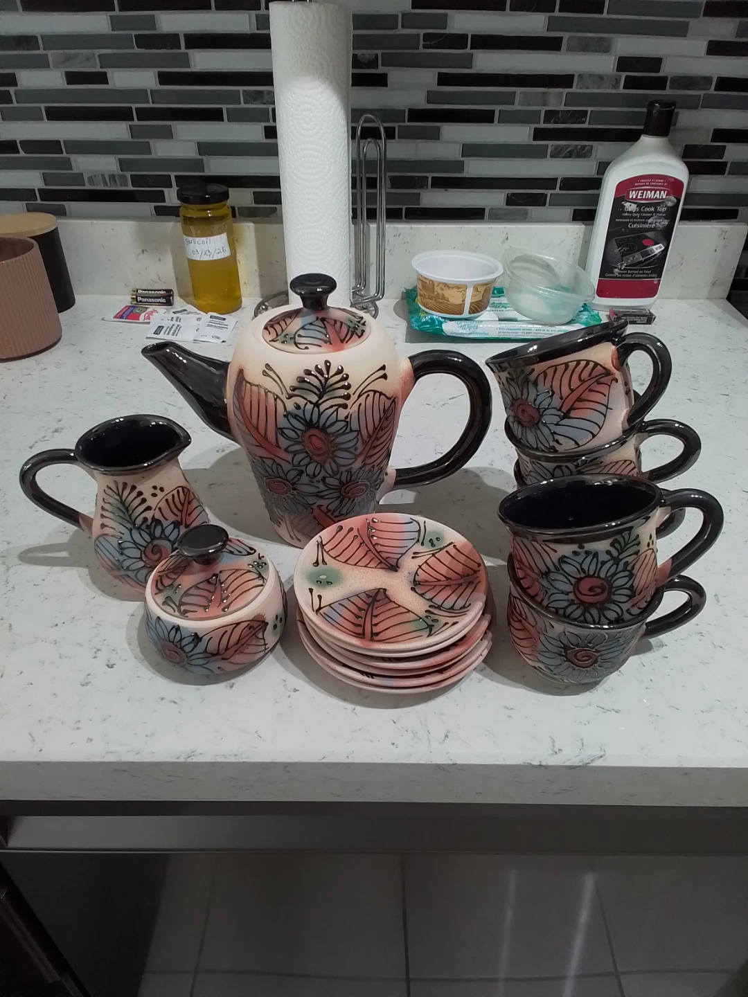 Hand-Painted Ceramic Coffee/Tea Set