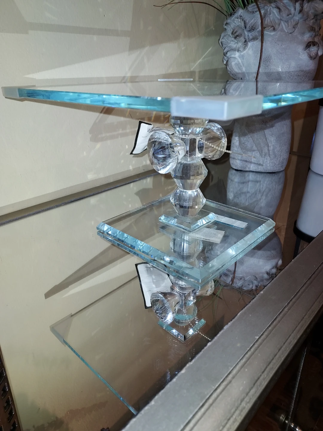 Clear Crystal Pedestal Stand Display Shelf - photo 2