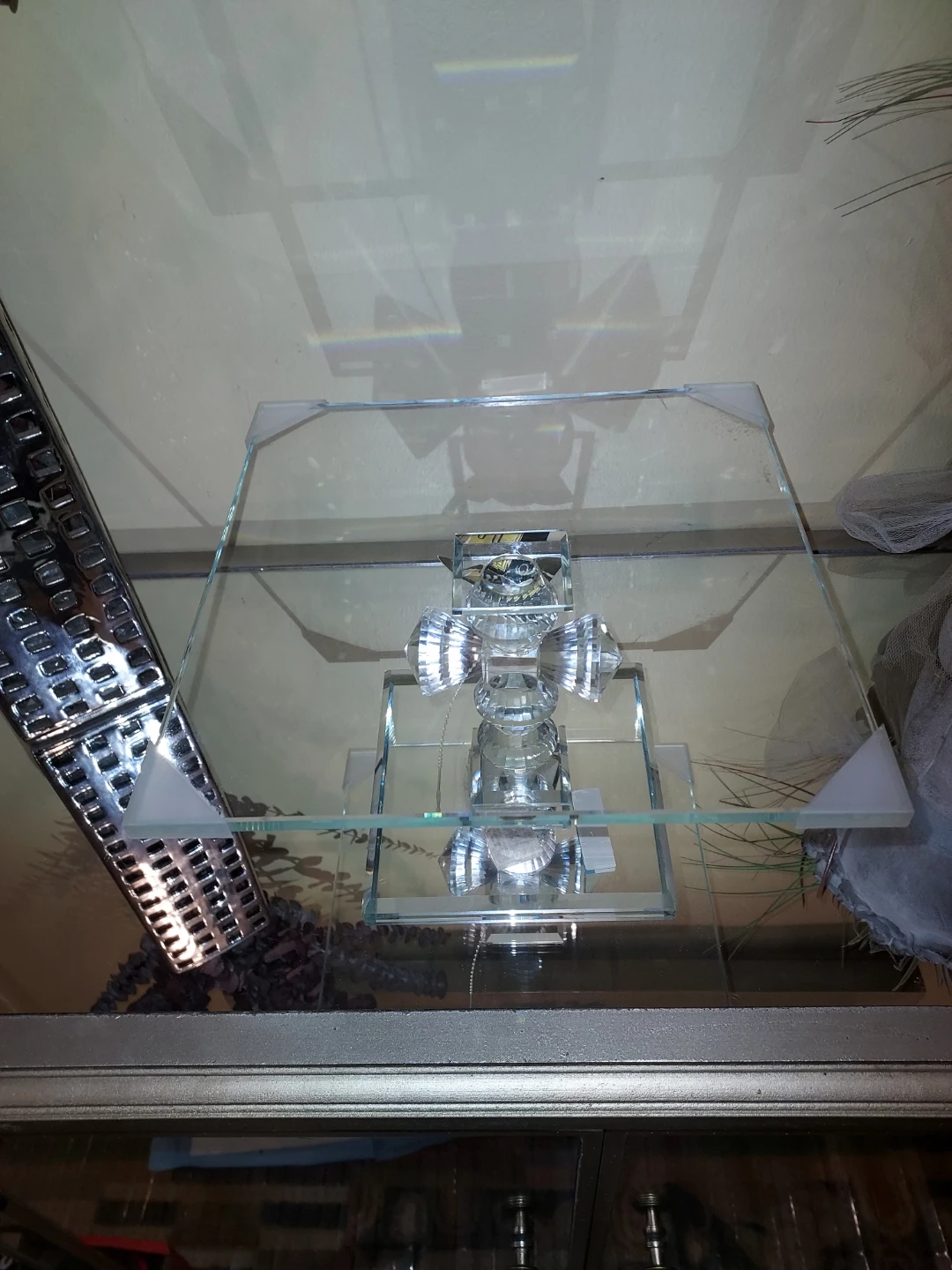Clear Crystal Pedestal Stand Display Shelf - photo 3
