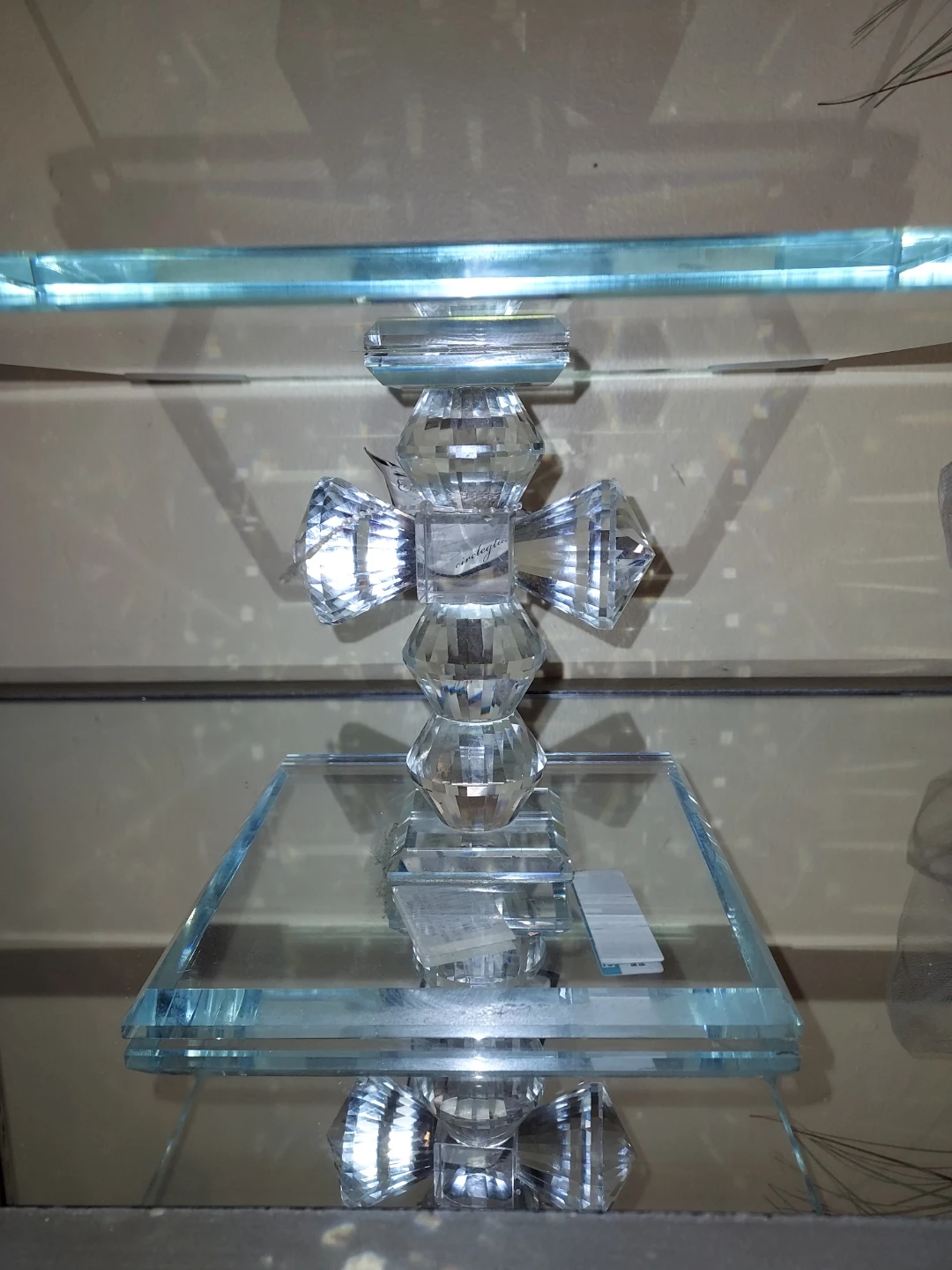 Clear Crystal Pedestal Stand Display Shelf - photo 4