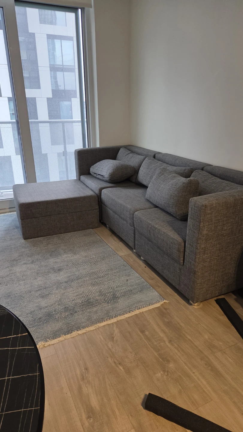 Grey Sectional Sofa with Ottoman - photo 4