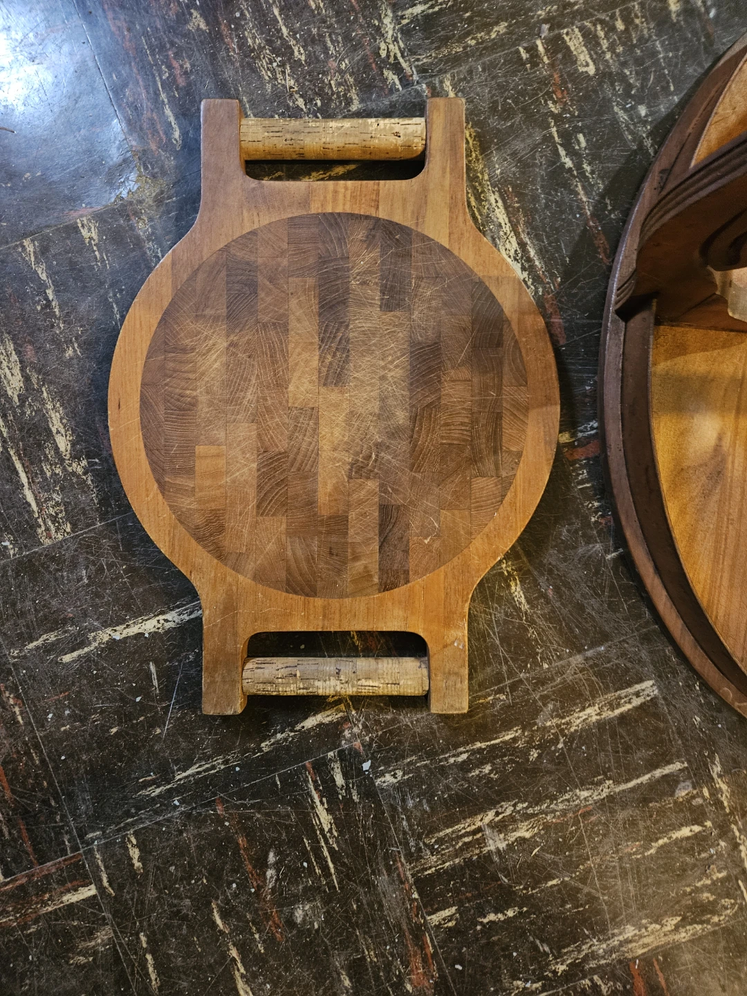 Wooden End Table with Cutting Board Top - photo 2