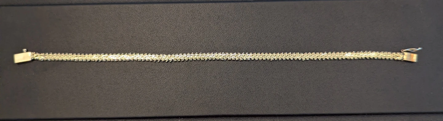 14k Gold Wheat Link  Bracelet 8 "