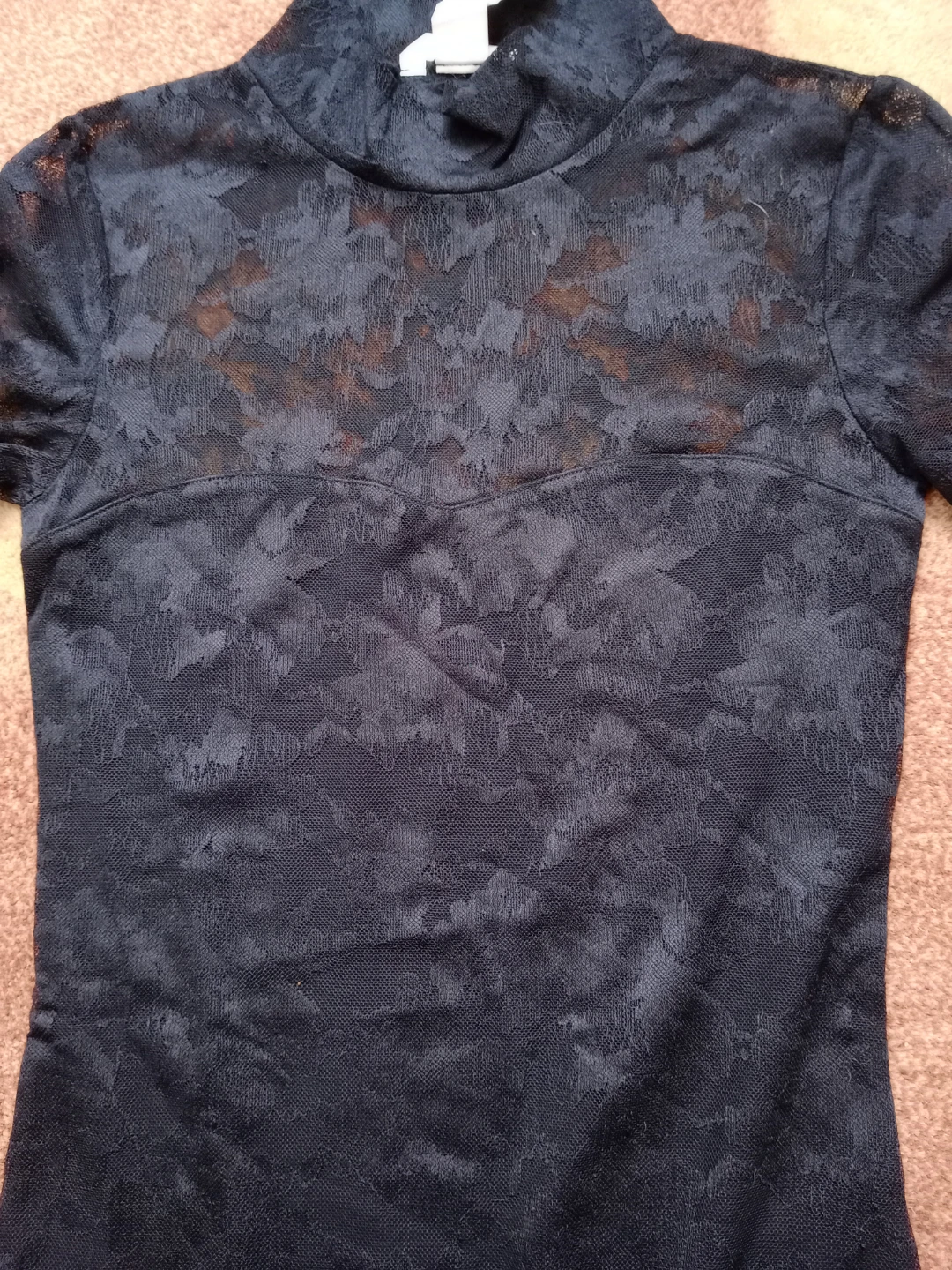 H&M Black Lace Mock Neck Bodysuit XS - photo 3