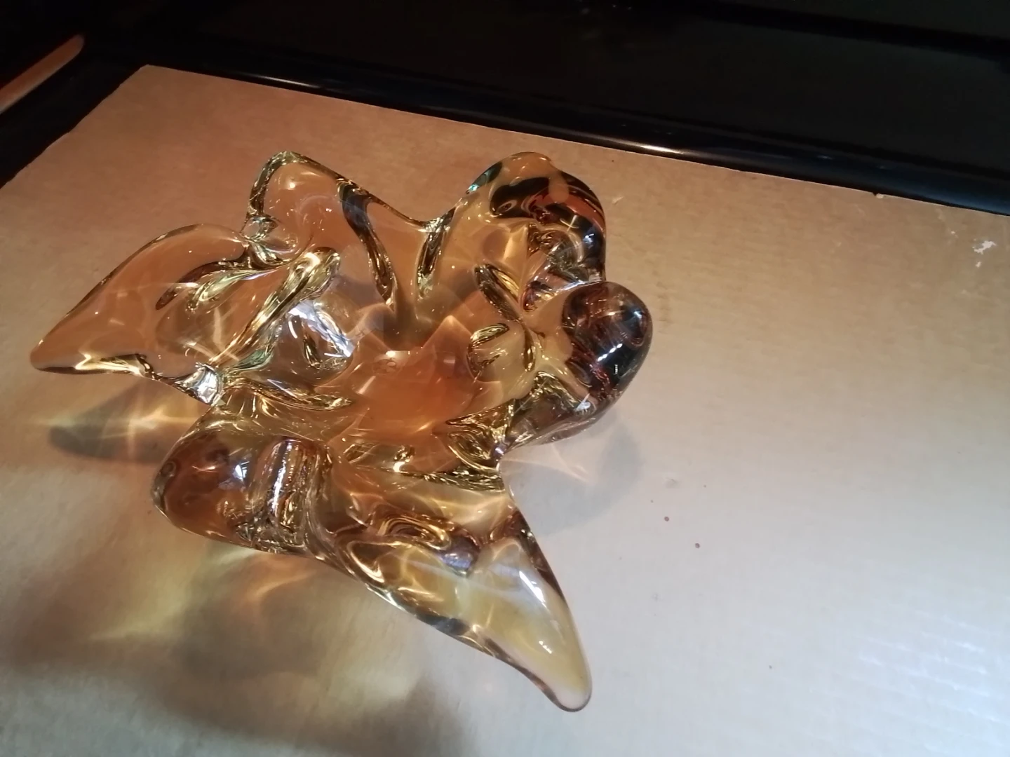 Vintage Chalet Canada Glass "Low Splash" Light Honey Amber