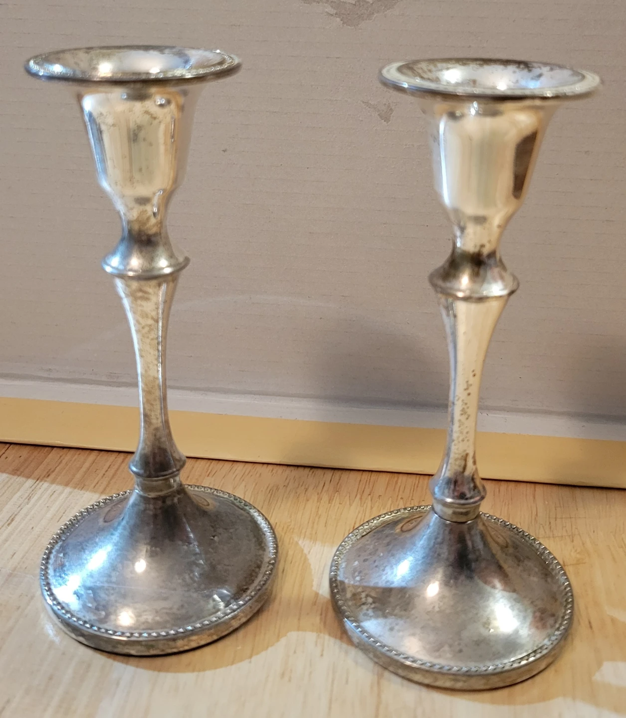 Set of 2 vintage Silver Candlesticks