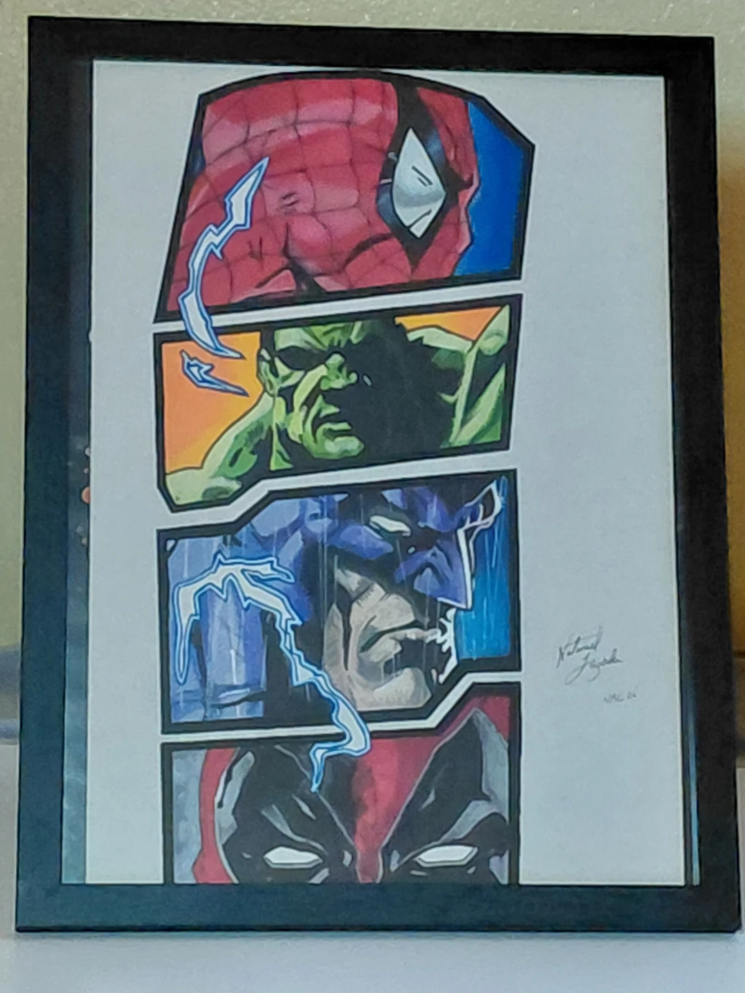 “Marvel & DC Split Panel – Original Hand-Drawn Comic Art (Framed - photo 2