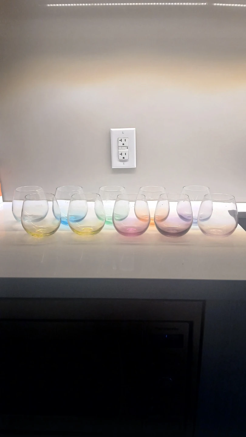Set of 10 Stemless Wine Glasses