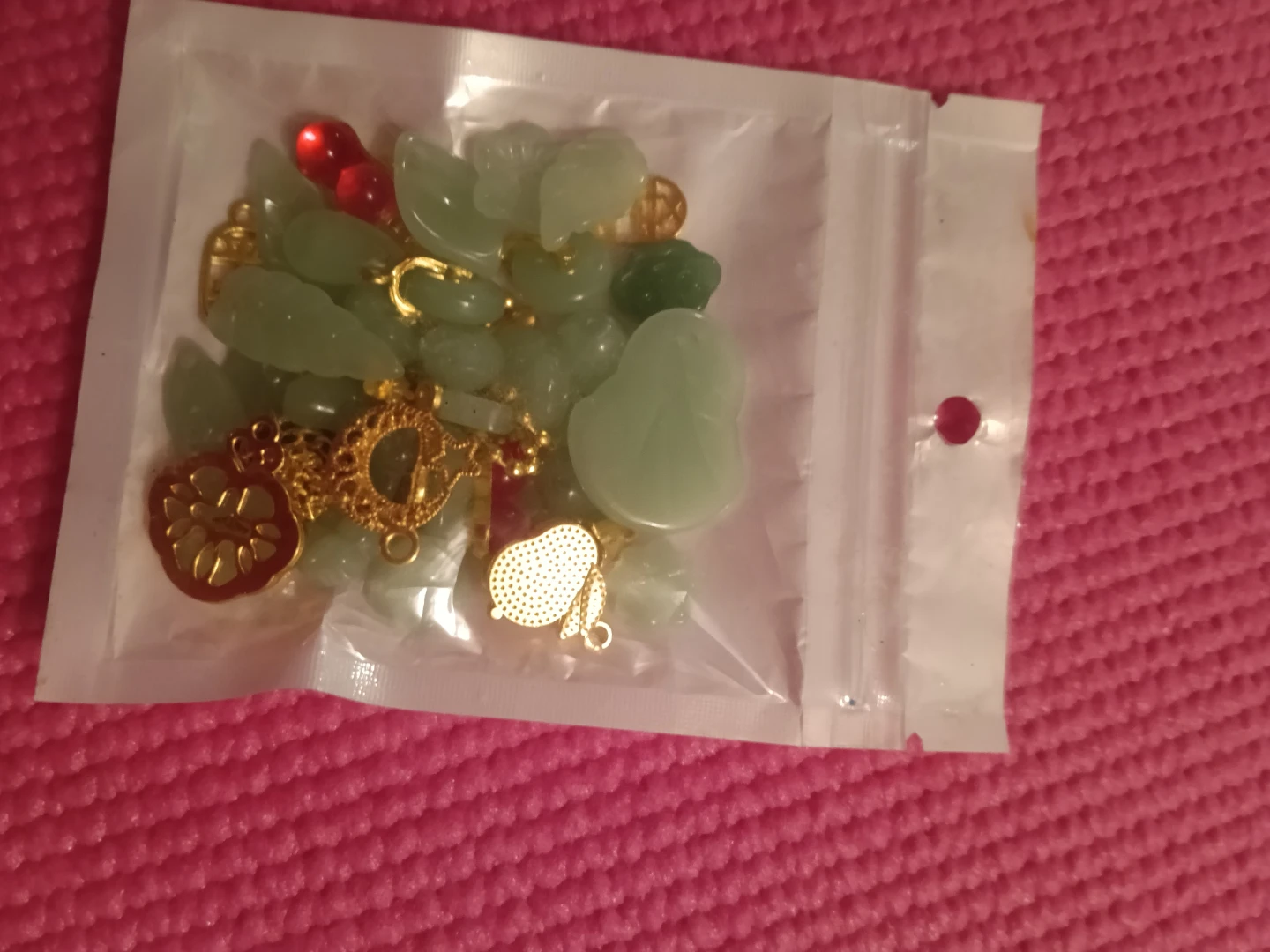 Assorted Jade Charms with Gold-Tone Findings