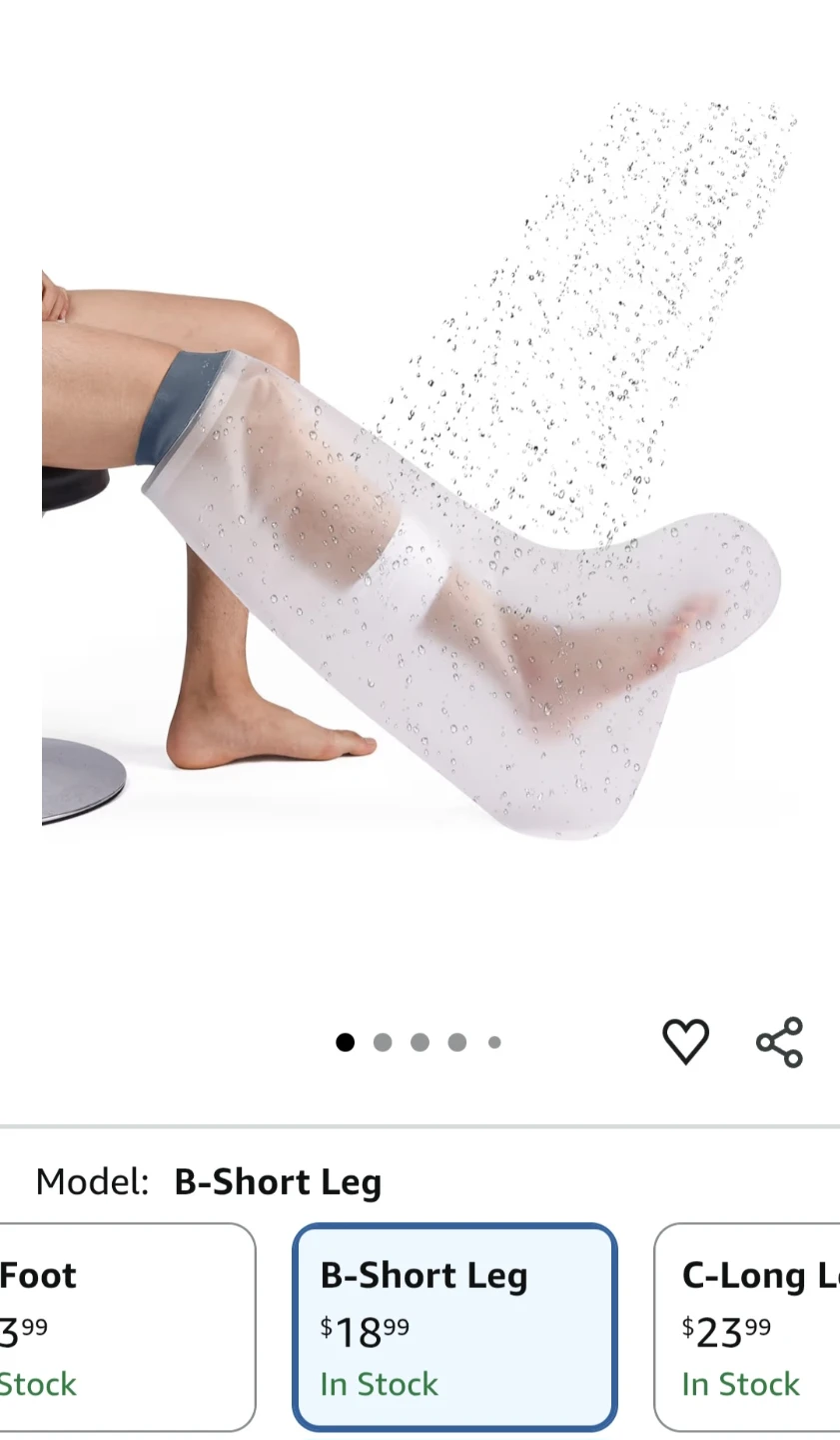 Waterproof Leg Cast Cover for Showering - B-Short Leg - photo 2