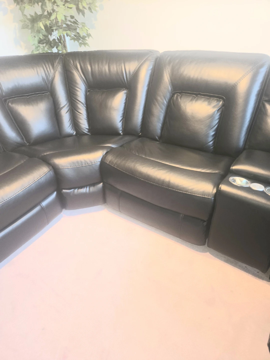 Power Reclining Sectional w/ USB + Storage – Like New - photo 3