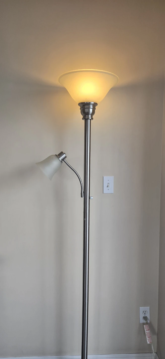 Brushed Nickel Floor Lamp with Adjustablr Reading Light - photo 3