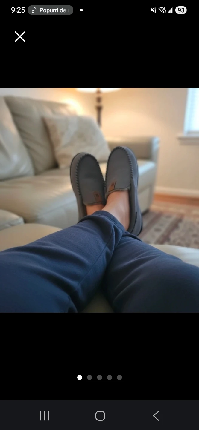 Grey Moccasin Slippers